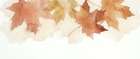 Watercolor autumn maple leaves in warm orange and brown tones on white background. Fall foliage border design for seasonal decorations and greeting cards.