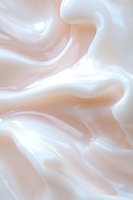 Soft peach and white flowing abstract waves create gentle marble-like texture with smooth gradient transitions and luminous ethereal effect.