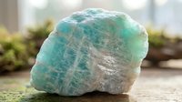 Raw green fluorite crystal specimen with natural translucent layers and rough texture on wooden surface for mineral collection and healing practices.