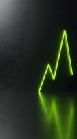 Neon glowing upward arrow symbol on dark textured background, representing growth, success, and rising trends for business and financial concepts.