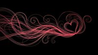 Abstract pink flowing lines and swirls on black background creating elegant decorative pattern for modern design projects and artistic compositions.