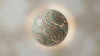 Swirled marble sphere with gold accents on soft neutral background, suitable for luxury branding, web design, and abstract artwork projects.