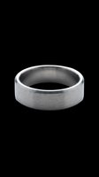 Brushed silver metal band ring isolated on transparent background, ready for jewelry design, stickers, print on demand, clipart, and sublimation projects.