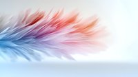 Ethereal feather-like design in soft pastel colors of coral pink, lavender and sky blue creating dreamy abstract composition on white background. Great for wellness designs.
