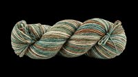 Multicolored twisted yarn skein with green, tan, and rust tones isolated on transparent background, ready for knitting, crochet, craft, and design projects including print-on-demand and sublimation applications.