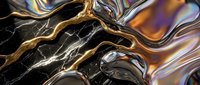 Abstract liquid metal waves with golden and silver reflective surfaces creating dynamic flowing patterns for modern digital art and luxury design backgrounds.