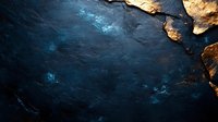 Dark blue grunge texture with peeling paint and rust effects creating weathered industrial surface for vintage design backgrounds.