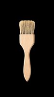 Flat pastry brush with wooden handle and natural bristles, isolated on transparent background. Great for clipart, stickers, t-shirt design, and print on demand use.