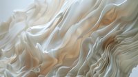 Ethereal flowing waves of white and beige create abstract organic patterns with soft rippling curves and gentle folds, evoking natural movement and tranquil energy.