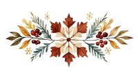 Festive autumn arrangement with maple leaves, golden wheat stalks, red berries, pine branches and snowflake elements forming a decorative seasonal border.
