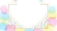 Watercolor pastel frame with bubbles and splashes, isolated on white background, ready for greeting cards, invitations, posters, and design projects.