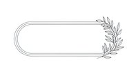 Elegant oval frame with delicate botanical leaves branch decoration, minimalist line art border design for wedding invitations and luxury branding projects.