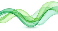 Abstract green wave flowing smoothly across white background creating elegant curved lines for modern design projects and digital presentations.
