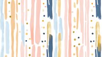 Vertical brush strokes in soft pastels, navy, gold, and blush tones with scattered dots create a modern, abstract seamless pattern. Tiles into continuous background for wallpaper, textiles, and design projects.