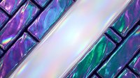 Holographic iridescent tiles with purple, blue, and green metallic finishes arranged in diagonal pattern, creating reflective surface for modern design and tech backgrounds.