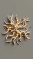Luminous antler sun sculpture with golden glow against neutral background for luxury interior design and artistic home decor projects.