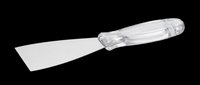 Stainless steel palette knife with clear acrylic handle, isolated on transparent background, ready for print on demand, stickers, clipart, and t-shirt design use.