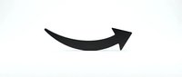 Curved arrow pointing upward right on isolated white background, ready for web design, presentations, and marketing materials.