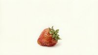 Fresh ripe strawberry with green leaves isolated on white background for healthy food design and culinary projects.