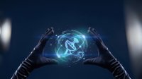 Hands protecting glowing digital heart with network connections on dark blue background for healthcare technology and medical innovation concepts.