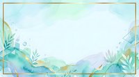 Watercolor landscape with botanical elements, soft pastel tones, and flowing foliage. Isolated on white background, ready for design projects, presentations, and creative layouts.