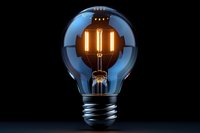Vintage style Edison light bulb with glowing filament against black background, showcasing warm illumination and retro design aesthetic.