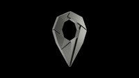 Dark geometric location pin icon isolated on transparent background, ready for t-shirt design, stickers, clipart, print on demand, and sublimation projects.