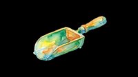 Watercolor garden scoop isolated on transparent background, ready for stickers, t-shirt design, clipart, print on demand, and sublimation projects.