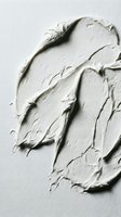 Thick white cream or paste with textured brushstrokes and dimensional peaks, isolated on neutral background for cosmetic, skincare, or beauty product packaging design.
