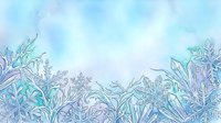Watercolor frost crystals and ice formations border isolated on white background, ready for winter design projects, greeting cards, and seasonal decorations.