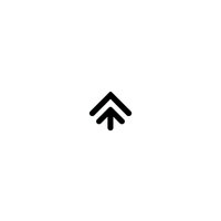Minimalist upward arrow icon on white background, isolated graphic element for web design, apps, and user interface navigation.
