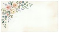 Watercolor floral corner arrangement with roses, lavender, and eucalyptus leaves on cream background, isolated for wedding invitations and greeting card designs.