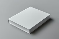 Blank white hardcover book mockup on gray background for branding, publishing, and design presentations.