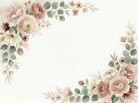 Vintage floral corner borders with roses, ranunculus, and eucalyptus leaves on cream background. Isolated design elements for wedding invitations, greeting cards, and stationery projects.