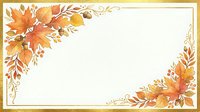 Autumn foliage corner borders with fall leaves and branches frame isolated cream background, ready for invitations, cards, and design templates.