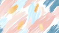 Abstract brush strokes in pastel pink, teal blue, and gold create a soft, modern artistic background for digital designs and social media graphics.