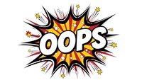 Comic book style OOPS explosion burst with colorful starburst background and dynamic action lines for pop art designs and graphic projects.