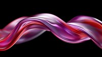Abstract flowing red and purple waves create dynamic motion against black background, smooth glossy curves blend in elegant gradient design for modern backgrounds.
