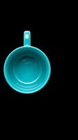 Turquoise ceramic mug isolated on transparent background, ready for t-shirt design, clipart, stickers, print-on-demand products and sublimation projects.