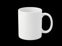 White ceramic coffee mug isolated on transparent background, ready for sublimation, print on demand, mockup, sticker, and T-shirt design use.