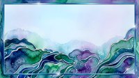 Fluid abstract landscape with flowing waves in blue, green, and purple tones, featuring organic swirling patterns and liquid ink effects for modern art and design projects.