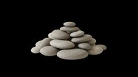 Stacked smooth stones isolated on transparent background, ready for design use on t-shirts, clipart, stickers, print-on-demand products, and sublimation projects.