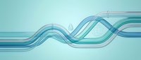 Flowing translucent waves in shades of blue and turquoise create an abstract, modern design on a light background. Suitable for web design, presentations, and digital media.