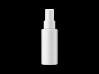 White spray bottle with pump dispenser isolated on transparent background, ready for cosmetics, cleaning products, or skincare packaging design mockups, t-shirt graphics, and print-on-demand applications.