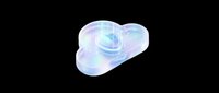 Holographic cloud computing icon with digital globe and network nodes isolated on transparent background, ready for tech design, UI elements, print-on-demand products, and sublimation projects.