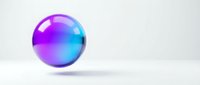 Glossy sphere with vibrant purple and blue gradient, isolated on white background, suitable for web design, app interfaces, and digital graphics projects.