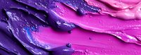 Vibrant purple and pink cosmetic texture with creamy swirls and smears showing luxurious makeup product consistency, suitable for beauty industry backgrounds.