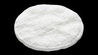 White fluffy round powder puff or cosmetic applicator isolated on transparent background, ready for beauty product design, packaging, and print-on-demand applications.