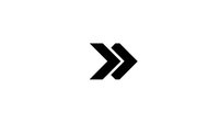 Black double arrow pointing right on white background, minimalist design for navigation, user interface elements, and directional indicators.