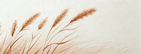 Golden wheat stalks swaying against soft beige background, creating minimalist natural composition for rustic design projects.